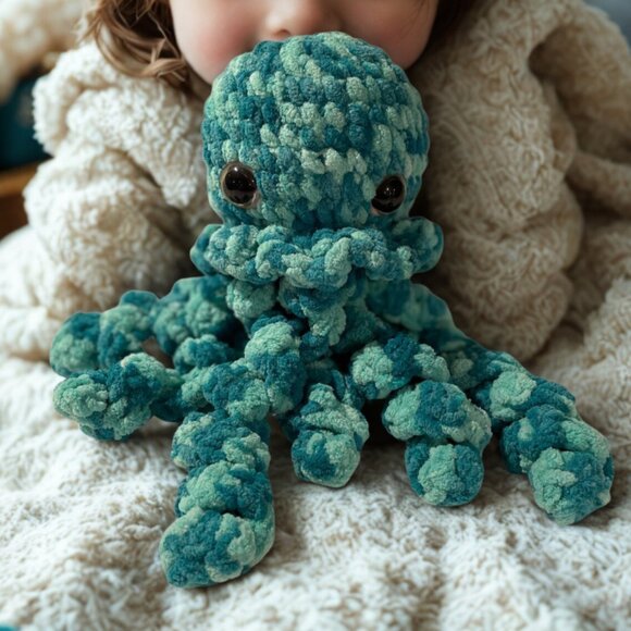 Plush Jellyfish Stuffed Animal - Teal - Picture 1 of 4